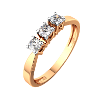 Кольцо из розового золота с фианитом 2101264.14K.R