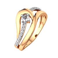 Кольцо из розового золота с фианитом 2101245.14K.R
