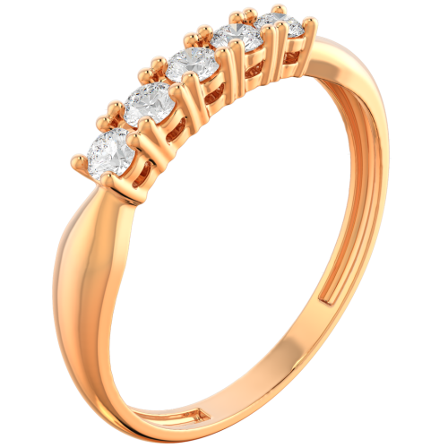 Кольцо из розового золота с фианитом 210709.14K.R фото 2