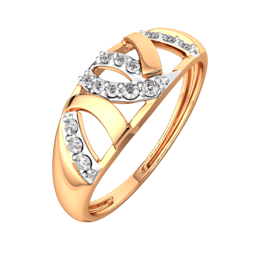 Кольцо из розового золота с фианитом 2101054.9K.R