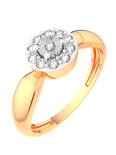Кольцо из комбинированного золота с бриллиантом 2D00164.14K.B фото 2