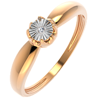 Кольцо помолвочное из комбинированного золота с бриллиантом 2D00102.14K.B
