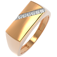 Кольцо из розового золота с фианитом 210740.14K.R