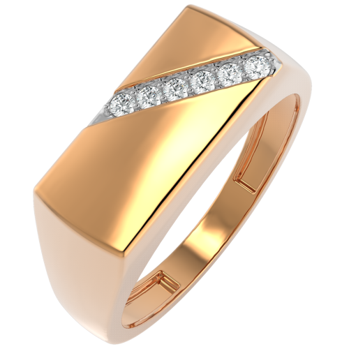 Кольцо из розового золота с фианитом 210740.14K.R