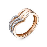 Кольцо из розового золота с бриллиантом БР110173