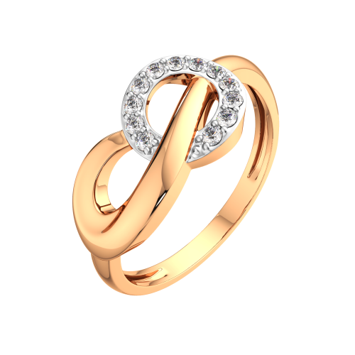 Кольцо из розового золота с фианитом 2101255.14K.R фото 2