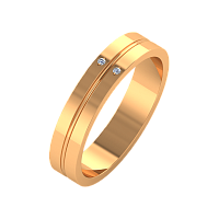Кольцо обручальное из розового золота с фианитом 154027