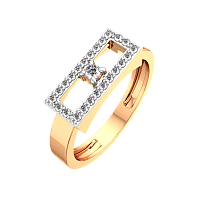 Кольцо из розового золота с бриллиантом 2D00446.14K.R