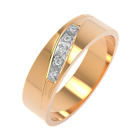 Кольцо обручальное из розового золота с фианитом 155582.14K.R