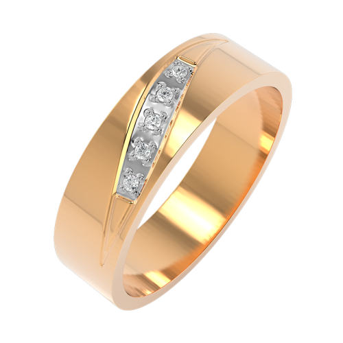 Кольцо обручальное из розового золота с фианитом 155582.14K.R
