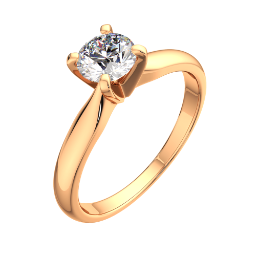 Кольцо помолвочное из розового золота с бриллиантом 2D0065.14K.R фото 2