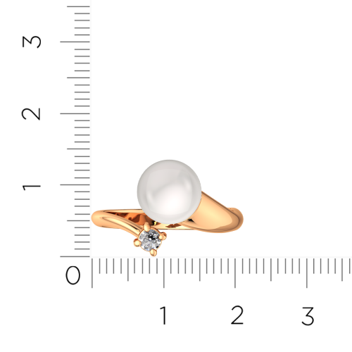 Кольцо из розового золота с жемчугом 210198 фото 5