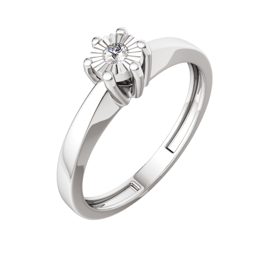 Кольцо помолвочное из белого золота с бриллиантом 2D00134.14K.W фото 2