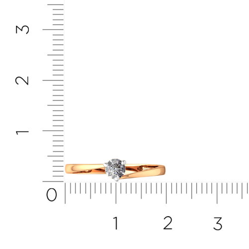 Кольцо помолвочное из розового золота с фианитом 2101251.14K.R фото 5