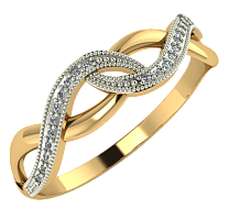Кольцо из розового золота с фианитом 210367