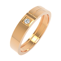 Кольцо обручальное из розового золота с фианитом 154078.14K.R