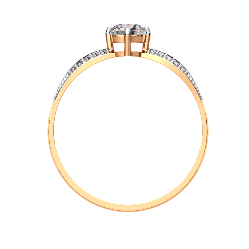 Кольцо из розового золота с фианитом 210516-9K фото 4