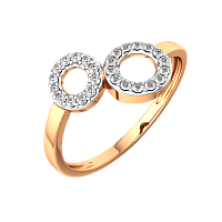 Кольцо из розового золота с фианитом 2101227.14K.R
