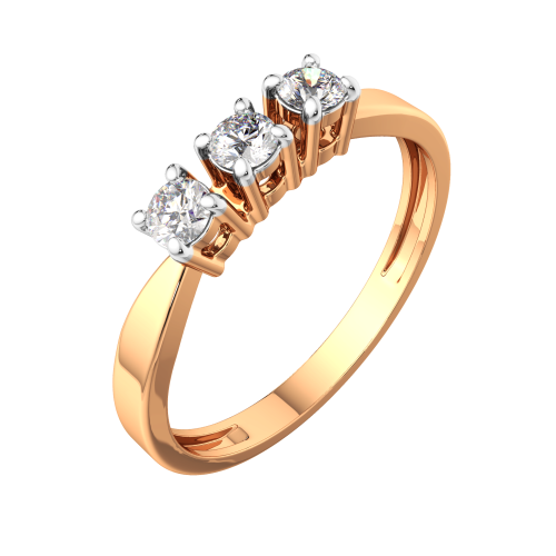 Кольцо из розового золота с фианитом 2101264.14K.R фото 2