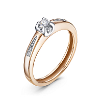 Кольцо помолвочное из розового золота с бриллиантом БР110011