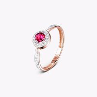 Кольцо из розового золота с рубином 012-11090