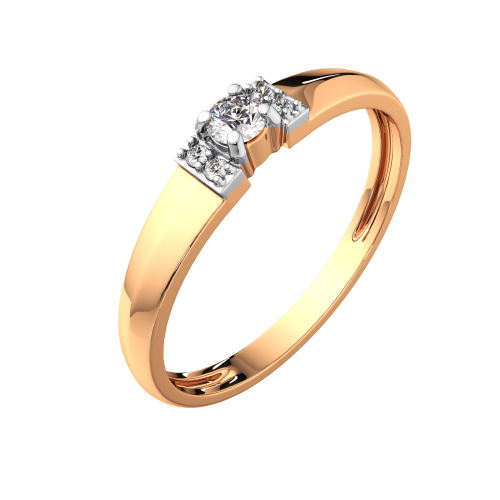 Кольцо из розового золота с фианитом 2101174.9K.R фото 2