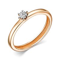Кольцо помолвочное из розового золота с бриллиантом 15319-100