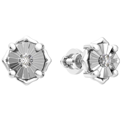 Серьги из серебра с бриллиантами 03D0002
