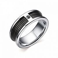 Кольцо из серебра с бриллиантом 01-2506/00ЧБ-07
