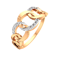 Кольцо из розового золота с фианитом 2101240.14K.R