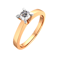 Кольцо помолвочное из розового золота с бриллиантом 2D00323.14K.R