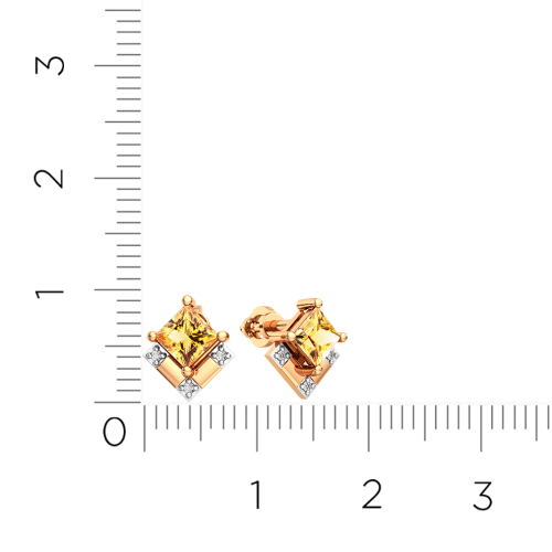 Серьги из розового золота с цитрином 3S70177.14K.R фото 3