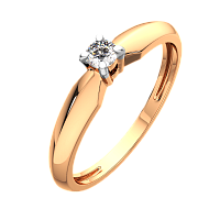 Кольцо помолвочное из розового золота с бриллиантом 2D00220.14K.R