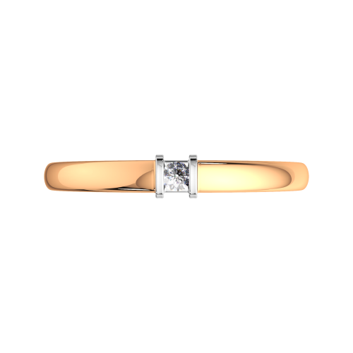 Кольцо помолвочное из розового золота с бриллиантом 2D00104.14K.R фото 3