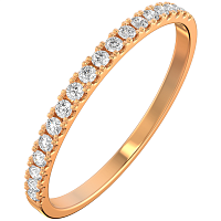 Кольцо из розового золота с фианитом 280008