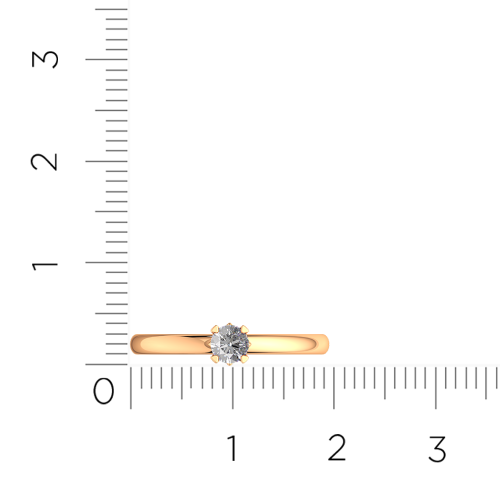 Кольцо помолвочное из розового золота с бриллиантом 2D00125.14K.R фото 5