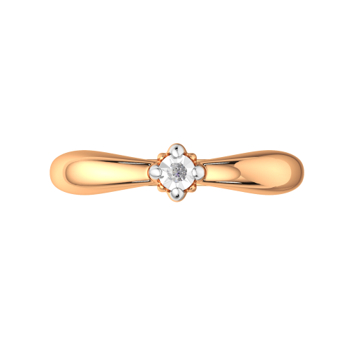 Кольцо помолвочное из комбинированного золота с бриллиантом 2D00132.14K.B фото 3