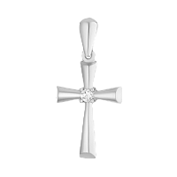 Подвеска-крест из серебра с фианитами 2132767/9