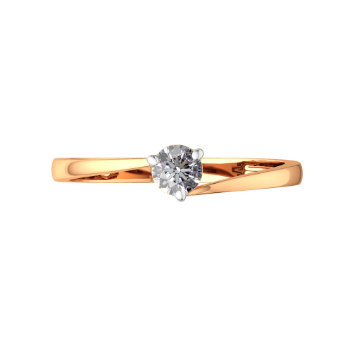 Кольцо помолвочное из розового золота с фианитом 2101251.14K.R фото 3