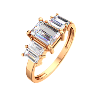 Кольцо из розового золота с фианитом 2101270.14K.R
