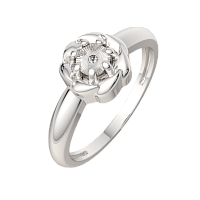 Кольцо из серебра с бриллиантом 02D0052