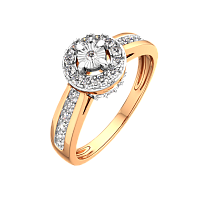 Кольцо из комбинированного золота с бриллиантом 2D00254.14K.B
