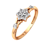 Кольцо из розового золота с фианитом 210858.9K.R