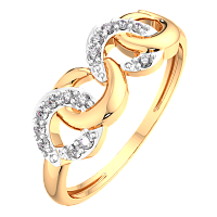 Кольцо из розового золота с фианитом 2101034.9K.R