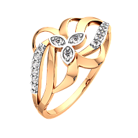 Кольцо из розового золота с фианитом 210519-9K