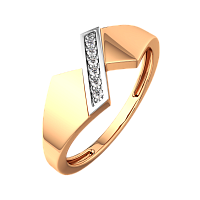 Кольцо из розового золота с фианитом 210857.9K.R