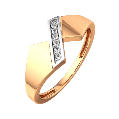 Кольцо из розового золота с фианитом 210857.9K.R