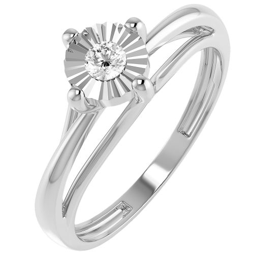 Кольцо помолвочное из белого золота с бриллиантом 2D00139.14K.W