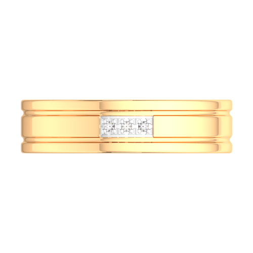 Кольцо обручальное из розового золота с бриллиантом 1D50117.14K.R фото 3