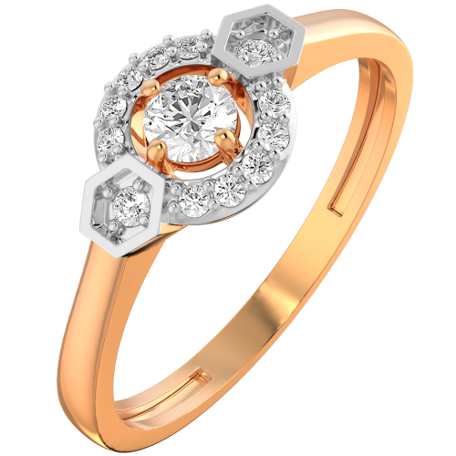 Кольцо из розового золота с фианитом 210848.14K.R
